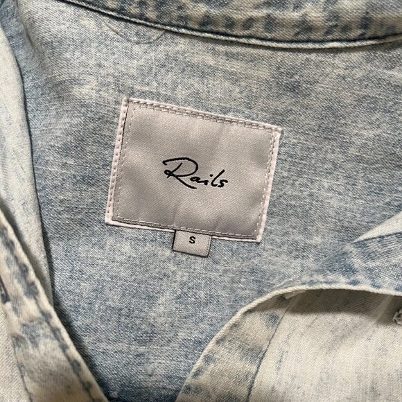 Rails Ingrid Shirt Light Acid Wash Stars - Size Small - Picture 5 of 5